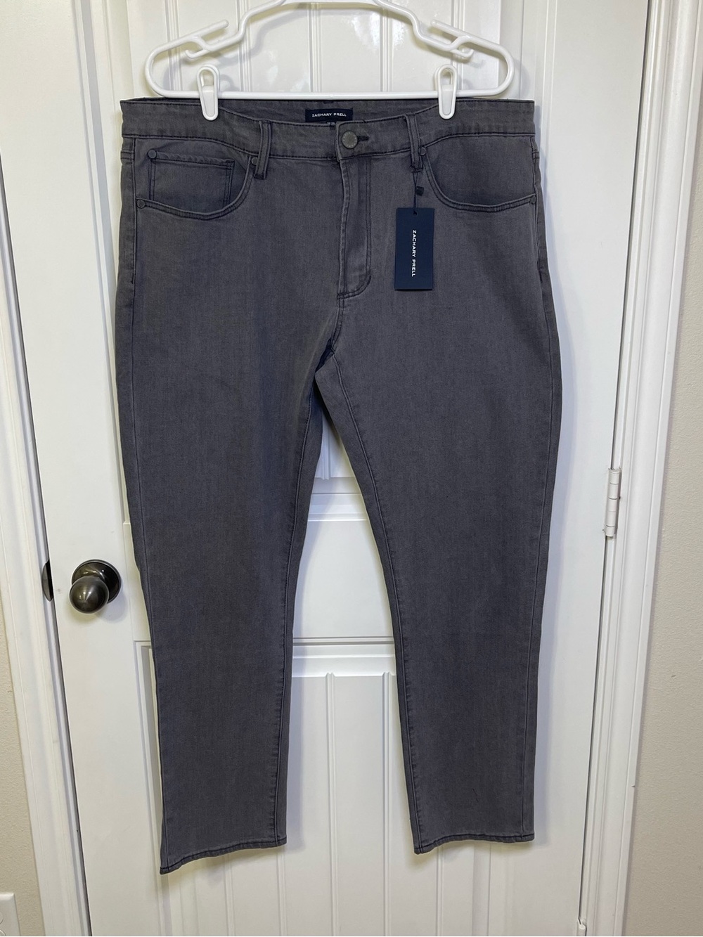 NWT Zachary Prell Men's Stretch 5-Pocket Pants 36x30 Gray Straight Casual Jeans